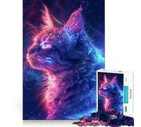 Puzzle de 1000 pièces Chat et Animal de l'espace pour Adolescents Jeu de Puzzle Stimulant la réflexion, Jeu de Groupe, Art Assembler, Cadeau Classique (50x75cm)