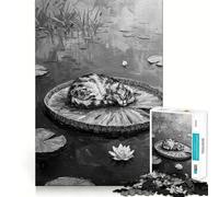 Puzzle de 1000 pièces Chat Faisant la Sieste sur Un nénuphar Jeu de précision pour Les articulations Activité cérébrale Amusante et divertissante Cadeau d'anniversaire Artistique (38x26cm)