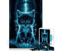 Puzzle de 1000 pièces Chat Galaxie,Ajustement Parfait,Art,Stimulation Cérébrale,Jeu,Temps de Repos,Décoration Murale de Noël (38x52cm)