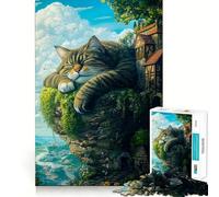 Puzzle de 1000 pièces Chat géant endormi pour Adultes, Jouet de logique Pointue, Loisirs à Domicile, découpe précise, 50x75cm