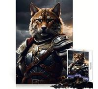 Puzzle de 1000 pièces Chat Guerrier Fort pour Adultes Puzzle logique,détente et évasion,Assemblage précis,Cadeau spécial (38x26cm)