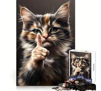 Puzzle de 1000 pièces Chat Impertinent donnant Un Avertissement pour Adolescents, Jeu d'entraînement cérébral, Moment de détente, Cadeau saisonnier (38x26cm)