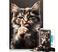 Puzzle de 1000 pièces Chat Impertinent donnant Un Avertissement pour Adolescents, Jeu d'entraînement cérébral, Moment de détente, Cadeau saisonnier (38x26cm)