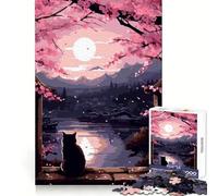 Puzzle de 1000 pièces Chat, Japon, Zen, Pixel Artpour Adolescents, idéal pour se détendre et s'évader, Un Cadeau Original et significatif (50x75cm)