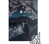 Puzzle de 1000 pièces - Chat - Jeu de Puzzle en Bois Japonais - Jeu éducatif - Jouet Stimulant - Idée Cadeau de Noël - 1000 pièces (75 x 50 cm)
