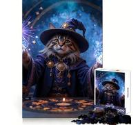 Puzzle de 1000 pièces Chat Magicien lançant des Sorts pour Adolescents, idéal pour stimuler la mémoire et se détendre, Cadeau d'anniversaire Parfait (50x75cm)