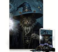 Puzzle de 1000 pièces Chat Magicien lançant Un Sort pour Adultes Jeu de logique et de détente Assemblage précis Cadeau spécial (38x52cm)