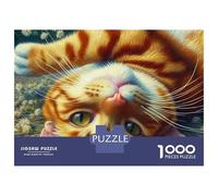 Puzzle de 1000 pièces « Chat Mignon au Regard endormi au Soleil », en Carton épais, idéal pour Les Adultes, Les débutants et Les Loisirs d'intérieur par Temps de Pluie. Dimensions : 38 x 26 cm.