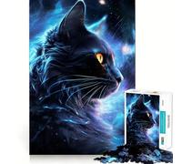 Puzzle de 1000 pièces Chat Mystique de l'espace pour Adultes, Jeu de logique Anti-Stress, découpe de précision, pour Les fêtes (38x26cm)