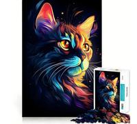 Puzzle de 1000 pièces Chat néon Phosphorescent pour Adolescents Un pour développer sa mémoire, se détendre et se divertir (50x75cm)
