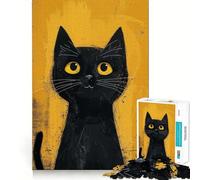 Puzzle de 1000 pièces Chat Noir Mystique pour Adultes et Adolescents, Jeu de Logique, Détente, Découpe de Précision, (50x75cm)