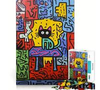 Puzzle de 1000 pièces Chat Noir Pop Art sur Table pour Adolescents, Jeu Stimulant l'esprit, Loisir Calme, découpe précise, Cadeau saisonnier (50x75cm)