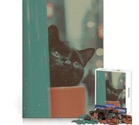 Puzzle de 1000 pièces Chat Noir rêveur pour Adultes entraînement à la Concentration, Passe-Temps paisible, Assemblage précis, Cadeau mémorable (38x52cm)