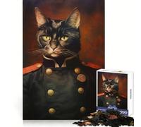 Puzzle de 1000 pièces Chat Officier pour Adolescents Un Cadeau élégant, idéal pour se ressourcer et se détendre (38x52cm)