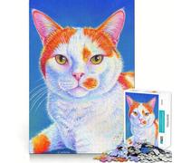 Puzzle de 1000 pièces Chat Orange et Blanc pour Adolescents Jeu de logique et de détente Découpe précise Cadeau précieux (38x52cm)
