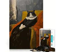 Puzzle de 1000 pièces Chat Peint comme la mère de Whistler,Jouet d'articulation précis et Amusant pour Faire Travailler Les méninges et l'esprit,Jeu de Paix,pièce d'art de Noël (38x26cm)