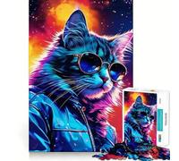 Puzzle de 1000 pièces Chat pour Adolescents, Jouet Pure Logic, Silencieux, Calme et aux Lignes épurées, décoration Murale 38x26cm