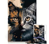 Puzzle de 1000 pièces Chat pour Adultes et Adolescents,Bien-être cérébral,Loisirs relaxants,Perfect Lock,Cadeau spécial (38x26cm)