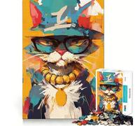 Puzzle de 1000 pièces Chat Qui murmure à l'oreille des Rues pour Adolescents, Jouet Intelligent pour Partager des Moments de complicité, découpe précise, pièce de Collection 38x52cm