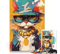 Puzzle de 1000 pièces Chat Qui murmure à l'oreille des Rues pour Adolescents Un Cadeau saisonnier Relaxant et Amusant aux Contours Nets 38x26cm