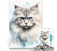 Puzzle de 1000 pièces Chat Ragdoll Aquarelle Activité ludique et stimulante pour renforcer la Concentration Découpe Laser pour Un Assemblage Parfait Idéal pour Partager Un Moment de complicité