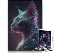 Puzzle de 1000 pièces Chat Siam Galaxie pour Adolescents:Un Jeu ludique et éducatif, idéal comme Cadeau de Noël ou d'anniversaire Dimensions:38x52cm