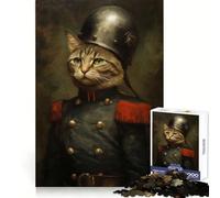 Puzzle de 1000 pièces Chat Soldat pour Adolescents Un Puzzle Qui améliore la mémoire, Confortable et Relaxant, aux découpes fermes, idéal comme Cadeau Festif (38x26cm)