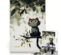 Puzzle de 1000 pièces Chat sur Une Branche pour Adultes,Illustration,Divertissement intellectuel et paisible,découpe Fine,Cadeau créatif (38x52cm)