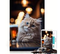 Puzzle de 1000 pièces Chat Tabby Orange Ale pour Adolescents Puzzle Relaxant et Lumineux Cadeau Exquis (38x26cm)