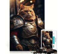 Puzzle de 1000 pièces Chat Tabby Orange Guerrier pour Adolescents Jeu intellectuel Qualité et Design Cadeau élégant (50x75cm)