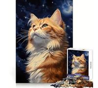 Puzzle de 1000 pièces Chat Van Gogh pour Adolescents Stimulation intellectuelle Temps de détente agréable Coffret Cadeau créatif et Solide (50x75cm)