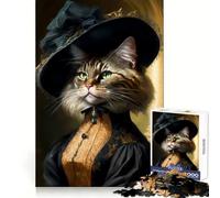 Puzzle de 1000 pièces Chat Veuf pour Adolescents Entraînement à la Réflexion, Évasion en Pleine Conscience, Bords Définis, Cadeau de Saison (50x75cm)