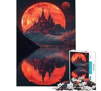 Puzzle de 1000 pièces Château de la Lune Rouge Défi éducatif et Amusant pour Toute la Famille À partir de 14 Ans 38x26cm