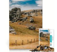 Puzzle de 1000 pièces Château et Colline Découpe précise Jeu Amusant et Stimulant pour l'esprit Jeu de détente Cadeau d'anniversaire Activité Artistique (38x26cm)