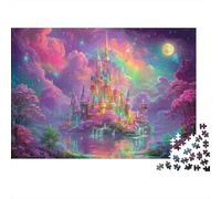 Puzzle de 1000 pièces Château Fantastique Ciel Arc-en-Ciel, Jeu éducatif pour Adultes, Belle décoration, défi Stimulant, Cadeau d'anniversaire, 38 x 26 cm