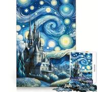 Puzzle de 1000 pièces Château Van Go La Nuit Étoilée pour Adultes, Jeu de réflexion Amusant et décontracté, découpe de précision, Cadeau Artistique 38x52cm