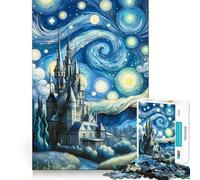 Puzzle de 1000 pièces Château Van Go La Nuit Étoilée pour Adultes, Jeu de réflexion Amusant et décontracté, découpe de précision, Cadeau Artistique 38x52cm