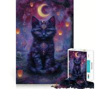 Puzzle de 1000 pièces Chaton Mystique dans Un Jardin enchanté pour Adultes, Jeu de logique, détente et Amusement, pour Les vœux du Père Noël (38x26cm)