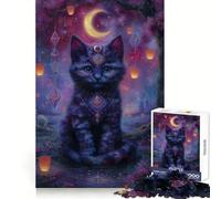 Puzzle de 1000 pièces Chaton Mystique dans Un Jardin enchanté pour Adultes, Jeu de logique, détente et Amusement, pour Les vœux du Père Noël (38x26cm)