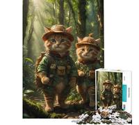 Puzzle de 1000 pièces Chatons éclaireurs de la Jungle Jeu de réflexion Stimulant et décoratif à compléter pour Les Enfants de 14 Ans et Plus (38x52cm)