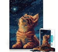 Puzzle de 1000 pièces Chatons Mignons en Pixel Art,Jeu d'assemblage Facile,Cadeau Intelligent et Relaxant,décoration de Noël (50x75cm)