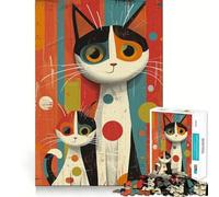 Puzzle de 1000 pièces Chats à Pois vibrants Jouet créatif et habile,Assemblage Solide,sans pièces détachées,activité idéale pour Partager des Moments privilégiés en Famille (38x52cm)