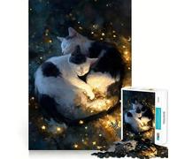 Puzzle de 1000 pièces Chats endormis entourés d'étoiles pour Adultes, Sharp Logic, Jouet de Loisirs pour la Maison, découpe précise, 38x52cm