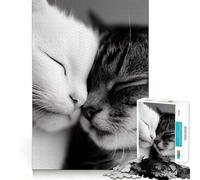 Puzzle de 1000 pièces Chats endormis pour Adolescents, Jeu de logique Clair, Loisirs faciles, découpe Parfaite, Cadeau d'anniversaire 38x26cm
