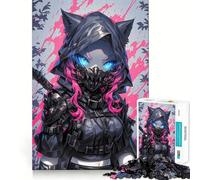 Puzzle de 1000 pièces Chatte Ninja Bords Lisses Jeu créatif Jouet pour des Moments de détente Cadeau d'anniversaire Amusant (50x75cm)