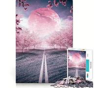 Puzzle de 1000 pièces Chemin de cerisiers en Fleurs,découpe précise,Puzzle logique Artistique,Jeu de Loisirs Amusant,décoration Murale de Noël (50x75cm)