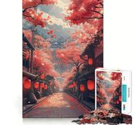 Puzzle de 1000 pièces Chemin de la Lanterne Rouge pour Adultes, Jeu de réflexion et de renforcement des Liens familiaux, découpe de précision, Cadeau créatif (38x52cm)