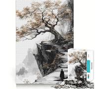 Puzzle de 1000 pièces Chemin de Montagne avec Arbre pour Adolescents, idéal pour stimuler la mémoire et Lutter Contre Le Stress, décoration Murale à Bords Nets (38x26cm)