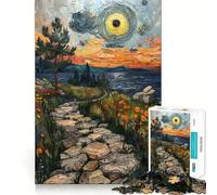 Puzzle de 1000 pièces Chemin de Pierre au Coucher du Soleil pour Adolescents, Jouet Intelligent, Passe-Temps à la Maison, découpe précise, Cadeau attentionné 50x75cm