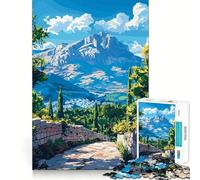 Puzzle de 1000 pièces Chemin de Pierre vers Vue sur la Montagne pour Adolescents, Jouet Intelligent, Passe-Temps à la Maison, découpe précise, Cadeau attentionné 38x52cm